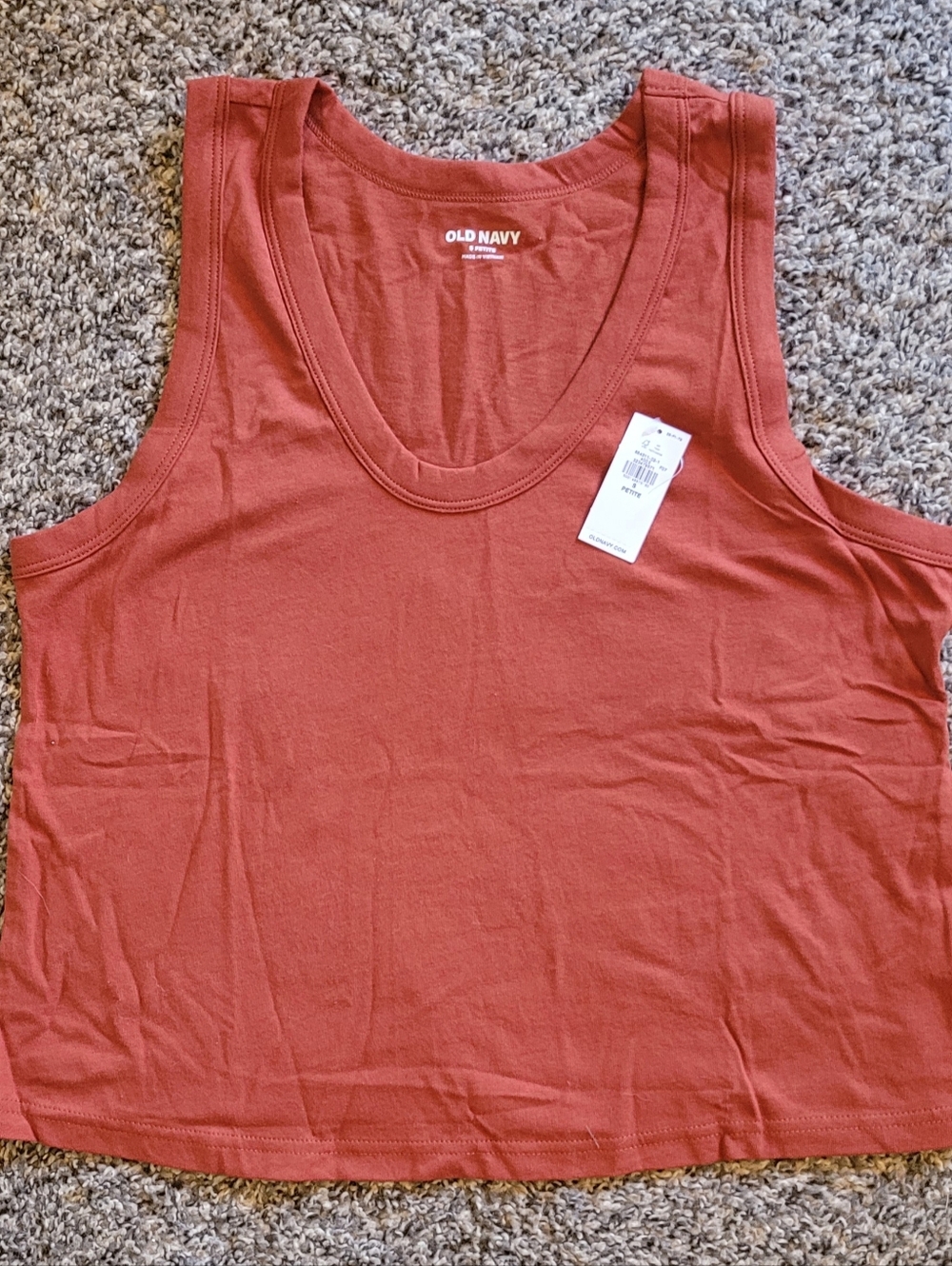 Old Navy Women's Rust Cropped Scoop Neck Tank Top